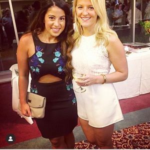 Black Embroidered Mini Dress